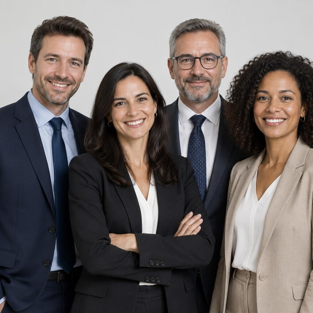 Committee team members posing together for a group photo